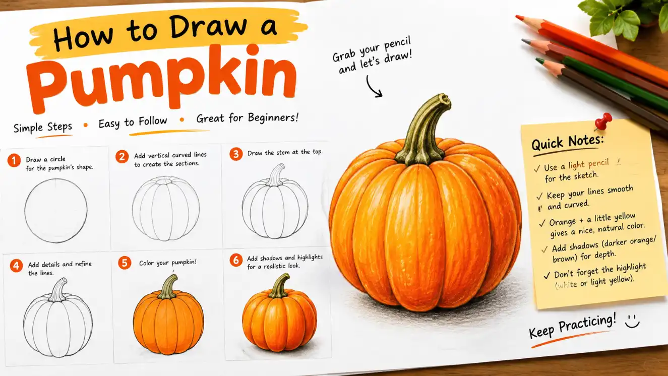 How to Draw a Pumpkin